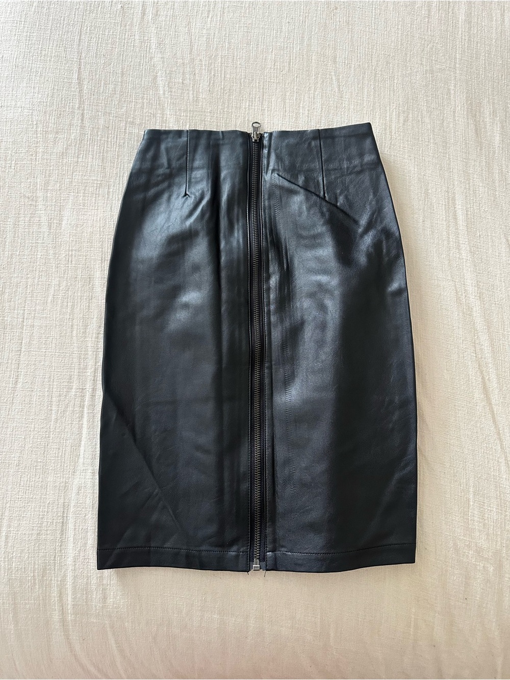 Bishop + Young Faux Leather Pencil Skirt Black XS